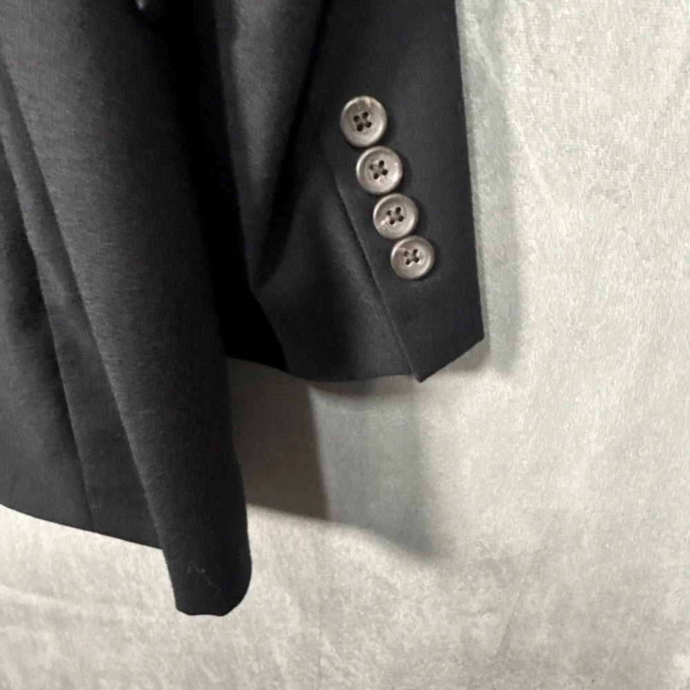 Vintage Chaps Ralph Lauren Mens 42 Black All Virgin Wool 2 Piece Suit Made USA